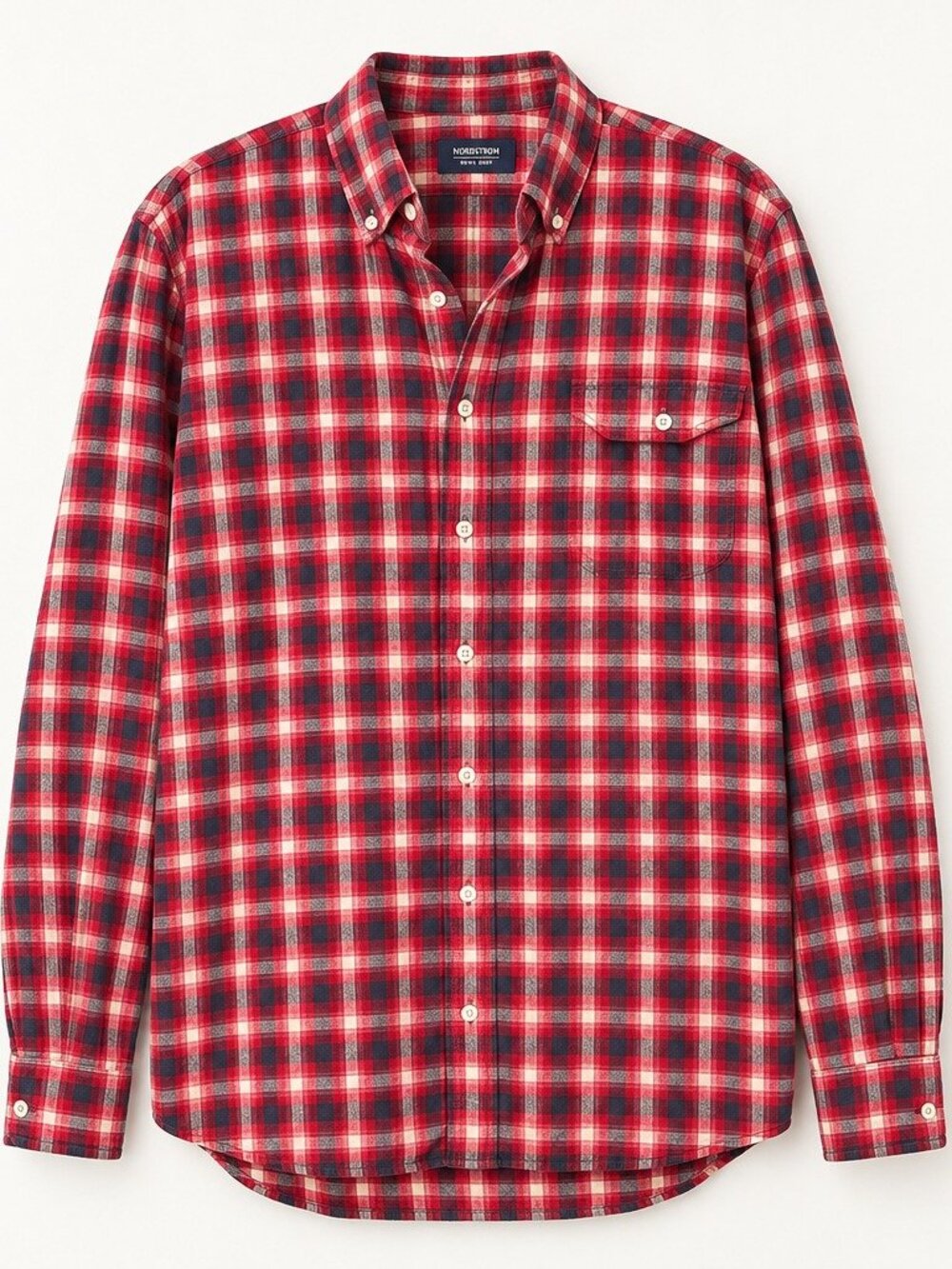 Nordstrom Men’s Shop Red Plaid Button Down Shirt 2XL